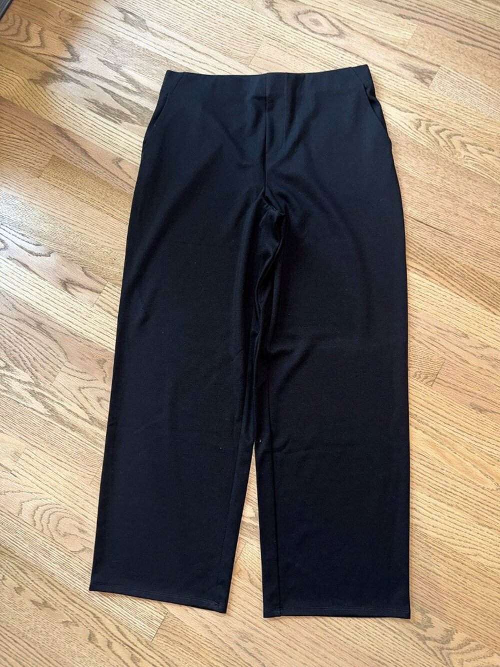 NIC+ZOE Black Pull On Wide Leg Knit Pants Size M